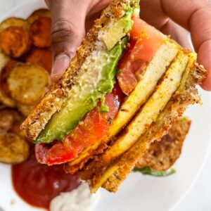 vegan breakfast sandwich with tofu egg patty recipe