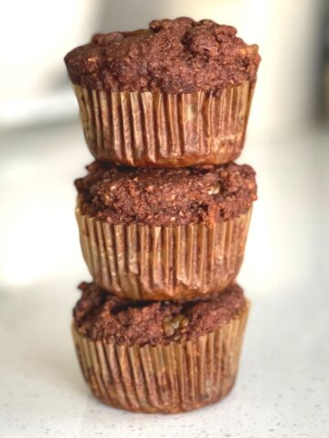 vegan gluten-free chocolate muffins naturally sweetened with dates and bananas
